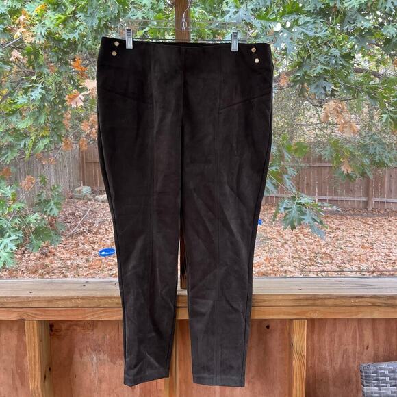 Marc New York Women's Olive Green Vegan Suede Pull On Pants Size XL. NEW - Picture 1 of 9